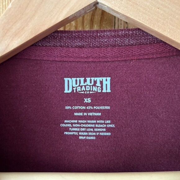 Womens Duluth Trading Company XS Red Purple Deux More Crewneck Tunic Top Sweater - Picture 3 of 8